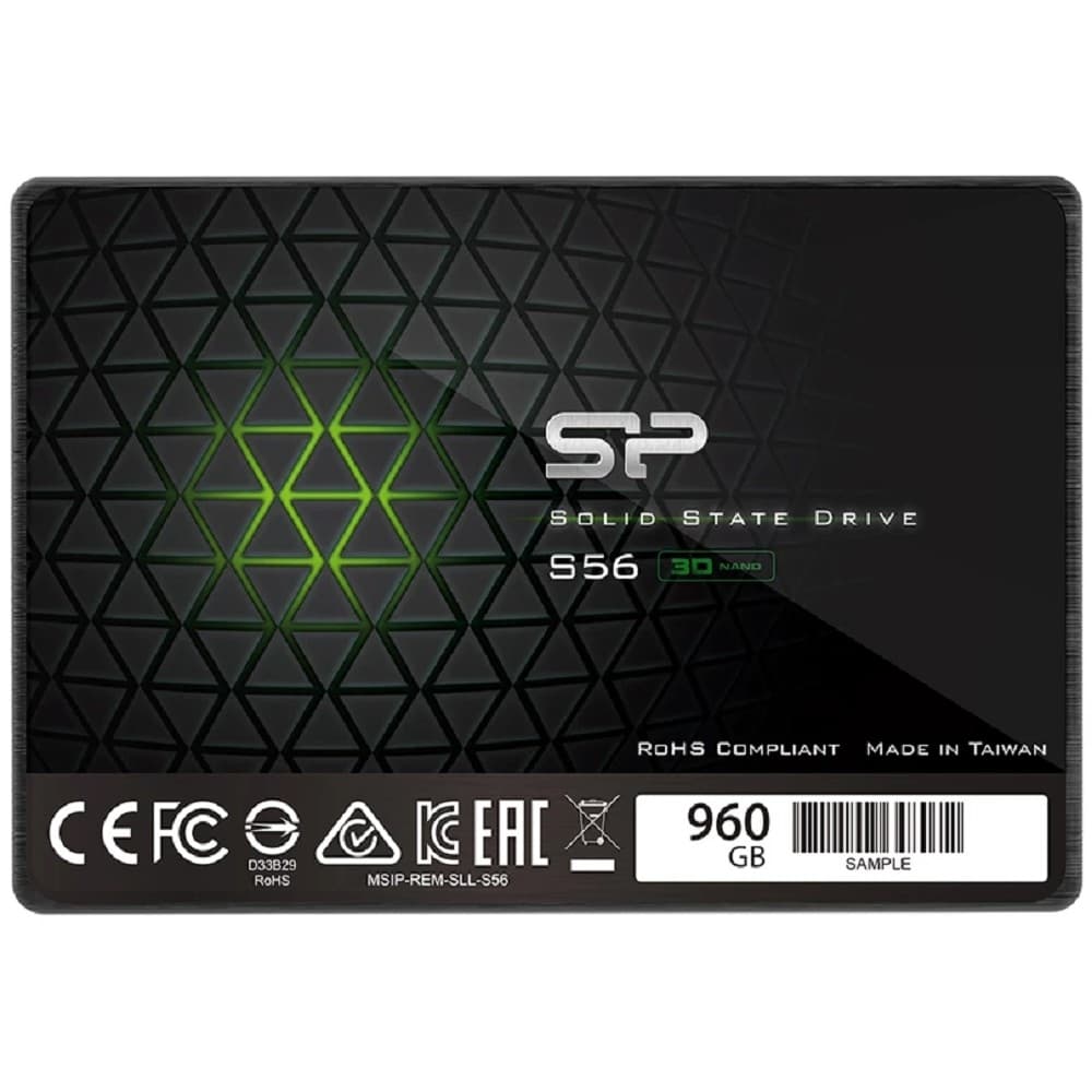 Silicon Power 960GB 2.5" Slim S56 <SP960GBSS3S56A25> (SATA3, up to 500/450MBs, 3D NAND, 500TBW, 7mm)