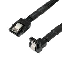 Cablexpert Кабель интерфейсный SATA Sata3 7pin / 7pin, 1м, угловой, защелка, оплетка, черный, пакет (CC-SATAM-DATA90-BLBR-100CM) - фото 2