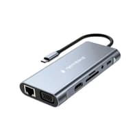 Gembird Док-станция Type-C 10в1: 3xUSB3.1, PD87W, Jack3.5, SD/TF, HDMI, RJ45, VGA, кабель15см (UHB-D4) - фото 1
