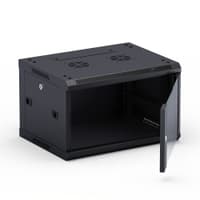 NEOMAX Шкаф телекоммуникационный настенный 6U (600х450), стеклянная дверь, замок-ключ (3 шт), разборный, цвет черный (1 коробка)[NCB-WM6U-6045GK3-100-BK] - фото 2
