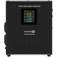 Exegate EX295995RUS ИБП (инвертор, синус, для котла) настенный ExeGate FineSine SX-500.LCD.AVR.2SH <500VA/300W, чистая синусоида, цветной LCD-дисплей, AVR, 2*Schuko, линейно-интерактивный, внешняя бат - фото 2