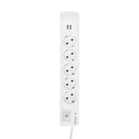Kranz (13-4700) Фильтр сетевой 5 гнезд, 3м, 3х1,5мм?, с автовыкл, 2 USB, белый - фото 2