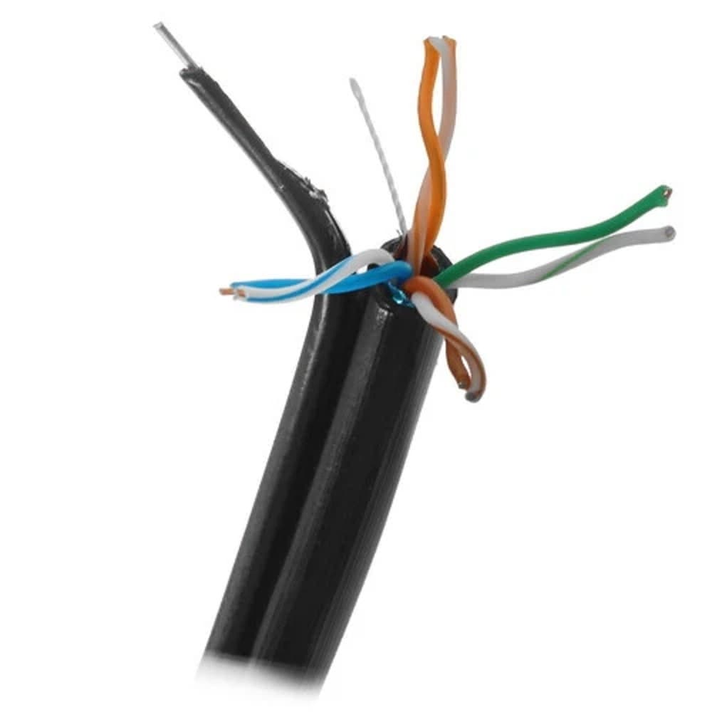 5bites Кабель FS5500-305APE-M витая пара FTP/SOLID/5E/CCAG/PE/BLACK/OUTDOOR/MESSENGER/DRUM/305M