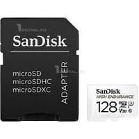 Micro SecureDigital 128GB SanDisk microSDXC Class 10 UHS-I U3 V30 Max Endurance Video Monitoring (SD адаптер) (SDSQQVR-128G-GN6IA) - фото 1