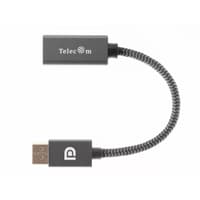 Telecom <TA560> Кабель-переходник DP --> HDMI-F 0.2m , серый металлик, оплетка, 4K@60Hz [7958820049156] - фото 2