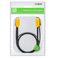 GCR Кабель 15.0m HDMI 2.0, Ultra HD, 4K 60Hz / 5K*30Hz, HDR 4:2:0, 3D, AUDIO, 18.0 Гбит/с, черный, желтые коннекторы, медь, 3X экран с армированием - фото 5
