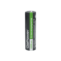 Аккумулятор Li-ion GoPower 18650 PC1 3.6V 2200mAh без защиты выс.конт. (1/80/160) - фото 2