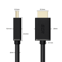 GCR PRO Кабель PROF 20.0m HDMI-DVI, 19M / 25M Dual Link, GOLD, черный, 28 AWG, медь, двойной экран, армирование - фото 7