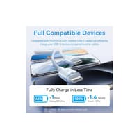 Кабель Vention USB 2.0 CM/CM - 1м. Белый 3А PD60W - фото 6