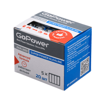 Батарейка AAA/ Батарейка GoPower LR03 AAA Shrink 4 Alkaline 1.5V (4/20/640) коробка (20 шт.) - фото 1
