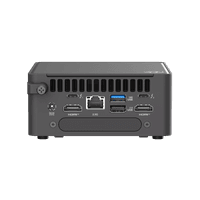 платформа для ПК/ Nettop ASUS NUC Model: NUC15CRH, Intel® Core™ 3 Processor 100U, 2xDDR5-5600 SO-DIMM supp, Intel® Graphics, Wi-Fi 7, BT v5.4, 3xUSB 3.2 Gen2, 1xUSB 2.0, 1xUSB 3.2 Gen2 Type-C + 2xT-bolt (incl. DP 2.1 and USB4), 2xHDMI 2.1, 1xRJ45 LAN, 1xDC-in, Supp:128GB~8TB M.2 2280 NVMe™PCIe®5.0 x 4 SSD or 128GB~8TB M.2 2280 NVMe™PCIe®4.0x4 SSD+128GB~2TB M.2 2242 NVMe™PCIe®4.0x4 SSD, 19VDC, 6.32A, 120W Adapter, W/O OS, ASUS LOGO, Black - фото 6