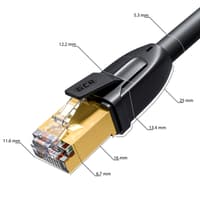 GCR PRO Патч-корд PROF прямой 5.0m, FTP медь кат.6А, черный, экранированный, коннекторы 24K GOLD, Deluxe ethernet high speed 10 Гбит/с, RJ45, T568 - фото 2