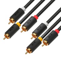 GCR PRO Кабель 1.5m видео-аудио 3 х RCA / 3 х RCA, черный - фото 1
