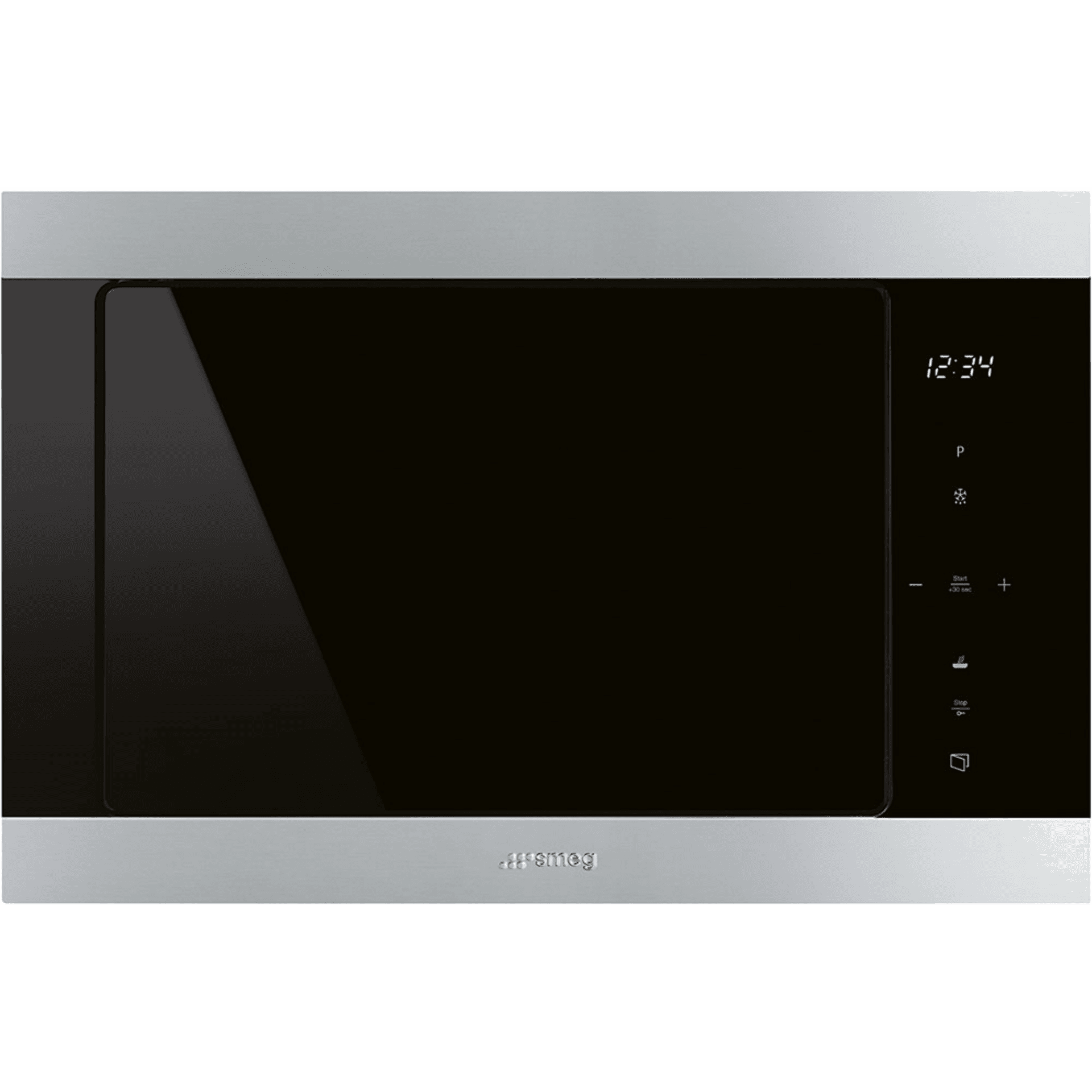 Встраиваемые микроволновые печи SMEG/ Classica,  Встраиваемая микроволновая печь, 60 см, высота 38 см, черное стекло + нержавеющая сталь.