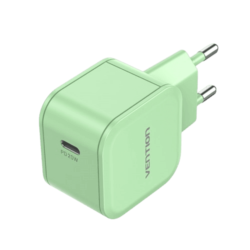 Сетевое зарядное устройство Vention на 1 порт USB С 20W  Зелёный, шт.