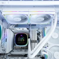 Система жидкостного охлаждения/ Water Cooling System Thermalright Frozen Horizon 240 Digital (240mm, LED temp., White, ARGB/ Fans: 2x120mm, 68.9CFM, 28.2dBA, 2000RPM/ Pump height 53.2mm, Rad thickness 27mm/ S: 1700, 1200, 1851, 115X, AM5, AM4) - фото 16