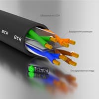 GCR PRO Патч-корд LSZH PROF прямой 40.0m, UTP медь кат.6А, черный, 26 AWG, ethernet high speed 10 Гбит/с, RJ45, T568B - фото 4