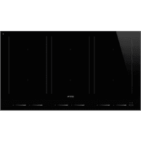 Варочная поверхность Smeg/ Индукционная варочная поверхность, 90 см, прямой край, 6 конфорки, автоматическое отключение, 9 уровенй мощности, автовентиляция, пауза, таймер, индикация времени, определение посуды, защита от случайного включения, Dolce Stil Novo, цвет черный - фото 1