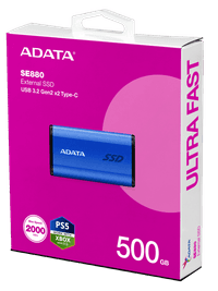 A-DATA Внешний SSD SE880 500GB USB 3.2 Type-C 2000 МБ/с Синий - фото 10