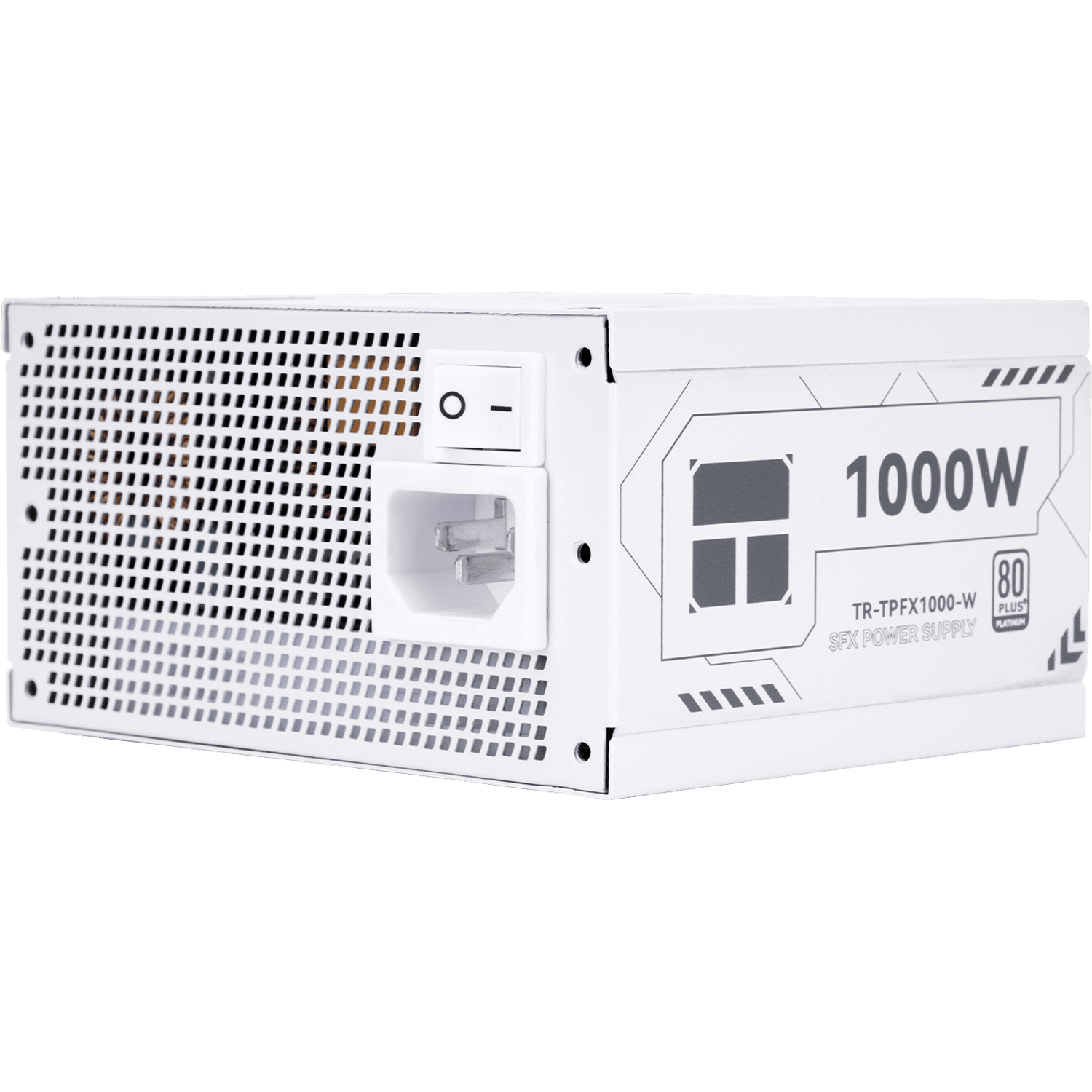 Блок питания 1000W/ Power Supply Thermalright, 1000W 80+ Platinum (SFX, 3.1, PCIe 5.1, Full modular, 1x24(20+4)pin, 1xCPU 8(4+4)pin, 2xPCIe*2 8(6+2)pin, 1x12V-2x6, 6xSATA3, 3xMOLEX4pin, Active, 92x92mm, 100x125x64mm, APFC, OPP, OVP, OTP, OCP, SCP, UVP, white)
