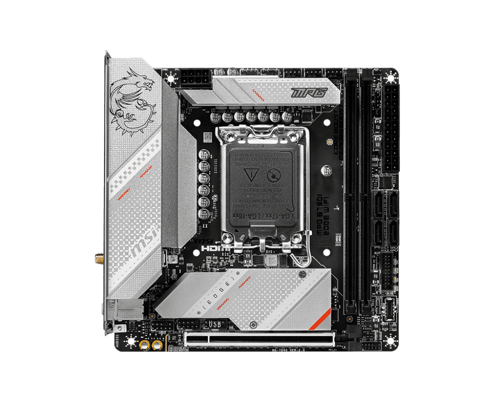 Материнская плата/ MB MSI INTEL B760 s1700, 2xDDR5(128GB), HDMI 2.1/DP, 1xPCIe 5.0x16, 1xLAN (2.5GbE), Wi-Fi, BT, 4xSATA 6Gb/s, 2xM.2, 1xUSB-C, 5xUSB 3.2, 2xUSB 2.0, mini ITX
