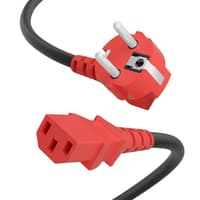 GCR PRO Кабель питания PROF черный, 7.0m, евровилка угловая Schuko - С13, 3*1,0mm, медь, желтые коннекторы - фото 4