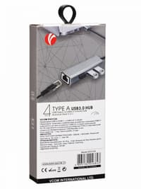 Переходник/ Переходник USB 3.0 -->RJ-45 1000Mbps+3 USB3.0, Aluminum Shell, 0.2м VCOM <DH312A> - фото 5