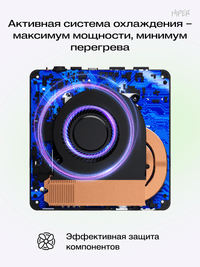 Мини ПК/ HIPER FACTUM FN2 Intel Core i5 1335U(1.3Ghz)/16384Mb/512PCISSDGb/noDVD/BT/WiFi/war 1y/0.4kg/черный/Win11Pro + WiFi 6, BT 5.2,Чёрный, БП 90Вт, VESA крепление - фото 11