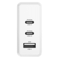 GCR PRO Сетевое зарядное устройство 100W, 1 USB + 2 TypeC, GaN Tech Quick Charger, PD 3.0, белый - фото 6