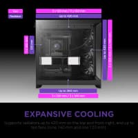 Компьютерный корпус без блока питания Case NZXT H9 Flow (2025), Midi-Tower, TG, 3x140мм + 1x120мм, 2xUSB-A 3.2 + 1xUSB-C 3.2, E-ATX, ATX, mATX, mITX черный - фото 5