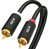 GCR PRO Кабель 3.0m аудио 2 х RCA / 2 х RCA, GOLD, черный - фото 4