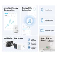 Умный сетевой фильтр/ Mini Smart Wi-Fi Plug, Energy Monitoring, Matter - фото 4