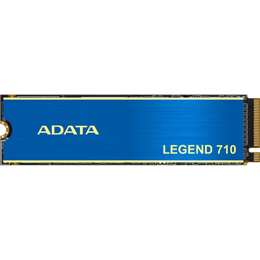 Твердотельный накопитель/ ADATA SSD LEGEND 710, 1024GB, M.2(22x80mm), NVMe 1.4, PCIe 3.0 x4, 3D NAND, R/W 2400/1800MB/s, IOPs 180 000/150 000, TBW 260, DWPD 0.23, with Heat Sink (3 года)