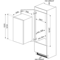 Встраиваемый холодильник SMEG/ Встраиваемый холодильник SMEG, ВхШхГ 1218х548х549 мм, однодверный, полезынй объем 174 л, LED подсветка, внутренняя морозильная камера, электромеханический контроль температуры, стандартный компрессор, энергоэффективность Е, цвет белый - фото 4