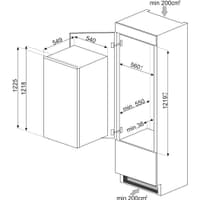 Встраиваемый холодильник SMEG/ Встраиваемый холодильник SMEG, ВхШхГ 1218х548х549 мм, однодверный, полезынй объем 174 л, LED подсветка, внутренняя морозильная камера, электромеханический контроль температуры, стандартный компрессор, энергоэффективность Е, цвет белый - фото 3