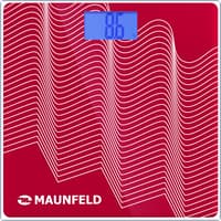 Напольные весы MAUNFELD/ Напольные весы MAUNFELD, индикация заряда батареи, индикация перегрузки, предел взвешивания 180 кг, точность измерения 100/50 г, материал платформы стекло, цвет красный - фото 3