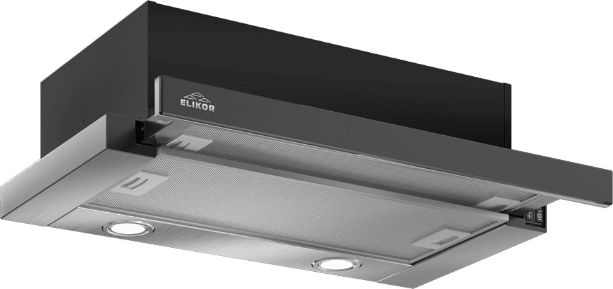 GOOD, Кухонная вытяжка ELIKOR Интегра GLASS 60Н-400-В2Д нерж/стекло черное