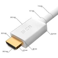GCR Кабель PROF 2.5m HDMI 2.0, Ultra HD, 4K 60Hz / 5K*30Hz, HDR 4:4:4, 3D, AUDIO, 18.0 Гбит/с, белый, 2 X экран, армирование, GCR-52027 - фото 5