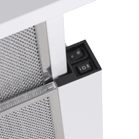 ВЫТЯЖКА HOMSair Flat 50 White/ встраиваемая, кнопочное управление, 2 скорости, 520 м3/ч, до 20 м2, 45 дБ, угольный фильтр CF110 - 1 шт, ШхВхД: 500х176х280 мм, белый цвет - фото 27