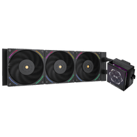 Водяное охлаждение для процессора/ Water Cooling System Thermalright Hyper Vision 360 (360mm, LED, Black, ARGB/ Fans: 3x120mm, 69CFM, 27dBA, 2150RPM/ Pump height 68mm, 6400RPM, Rad thickness 27mm/ S: 1700, 1200, 1851, 115X, 2011, 2066, AM5, AM4) - фото 1