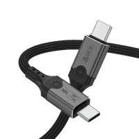 GCR PRO Кабель USB 5.0 Type-C 1.0m, 80Gbps 240W 16K VIDEO, M/M, медь, в оплетке текстиль, черный - фото 1