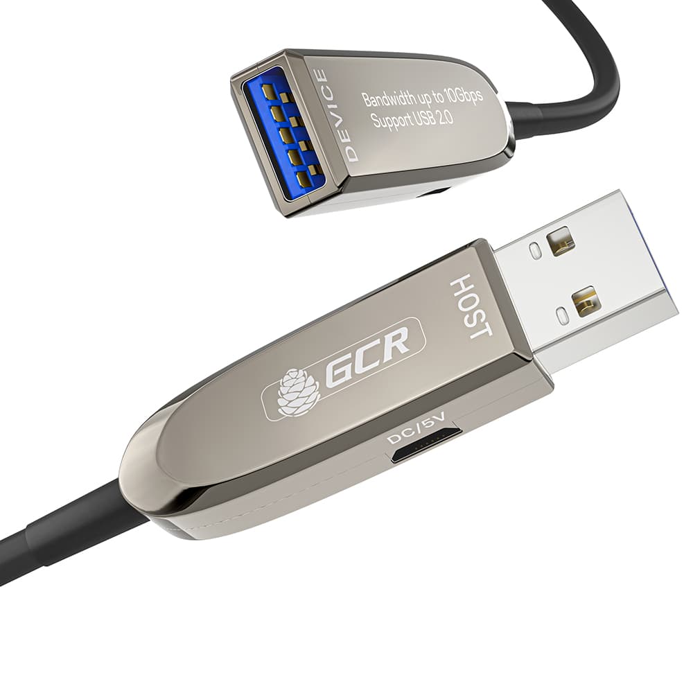 GCR PRO Удлинитель 5.0m USB 3.1 (USB 3.2 Gen 2) оптический AM/AF, 10 Гбит/с, совместим с USB 3.0 и USB 2.0