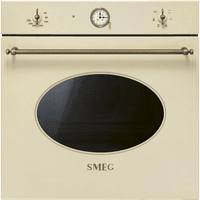 Духовой шкаф Smeg/ Духовой шкаф Smeg, Coloniale, 60 см, 70 л, 50-250 градусов, электромеханическая регулировка температуры, поворотные переключатели, галогеновая подсветка, часы/таймер, 6 функций приготовления, автоматическое отключение, энергоэффективность А, цвет кремовый - фото 1