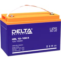 Батарея DELTA серия HRL-X, HRL 12-100 X, напряжение 12В, емкость 100Ач (разряд 10 часов), макс. ток разряда (5 сек.) 900А, макс. ток заряда 30А, свинцово-кислотная типа AGM, клеммы под болт М6, ДxШxВ 330х171х215мм., вес 33кг., срок службы 12 лет. - фото 1