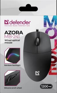 Defender Проводная оптическая мышь Azora MB-241 черн,3D,1200dpi,1,8м - фото 7