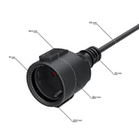 GCR PRO Удлинитель PROF черный, 12.0m, евровилка угловая Schuko - евророзетка, 3*1,0mm, медь - фото 6