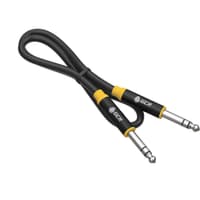 GCR Кабель 1.5m аудио STEREO jack 6,35mm/jack 6,35mm черный, AL case черный, желтая окантовка, M/M, GCR-53350 - фото 2