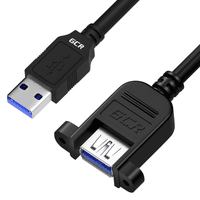GCR PRO Удлинитель 0.5m USB 3.0 (USB 3.2 Gen 1), AM/AF крепление под винт, 5 Гбит/с, медь, черный, экран, армирование - фото 2