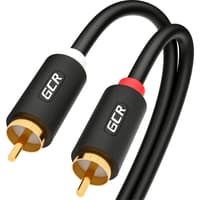 GCR PRO Кабель 3.0m аудио 2 х RCA / 2 х RCA, GOLD, черный - фото 3