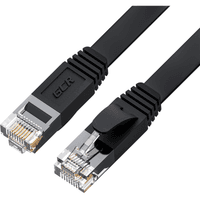 GCR PRO Патч-корд LSZH PROF плоский прямой 15.0m, UTP медь кат.6, черный, 30 AWG, ethernet high speed 10 Гбит/с, RJ45, T568B - фото 1